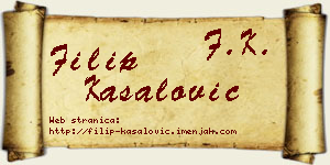 Filip Kasalović vizit kartica